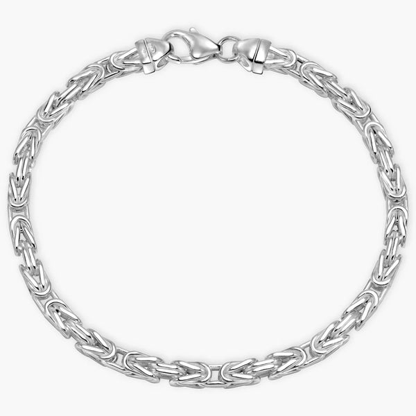 4mm King Chain Bracelet - 925 Silver Solid Square High Polished