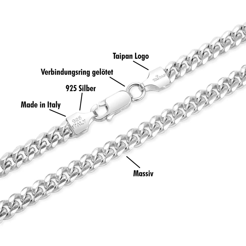 5mm Miami Cuban Link Bracelet Curb Chain made of 925 Silver