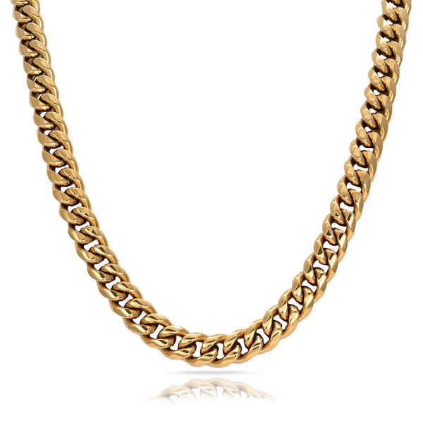 10mm Miami Cuban link made of stainless steel 18K gold plated
