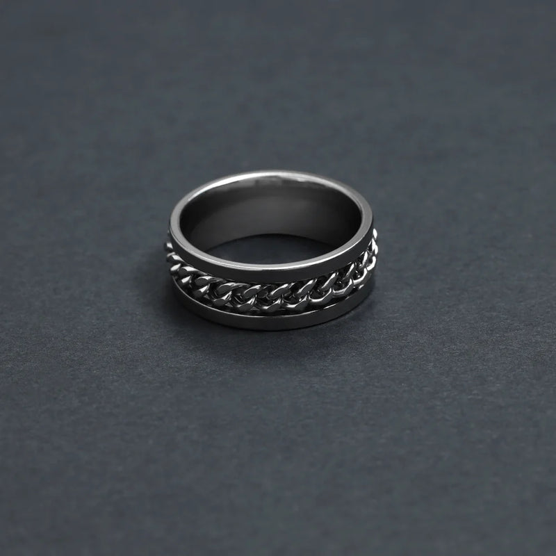 Panzerkette Cuban Link Design Freundschaftsringe Ring unisex Größe 6-13 aus Edelstahl