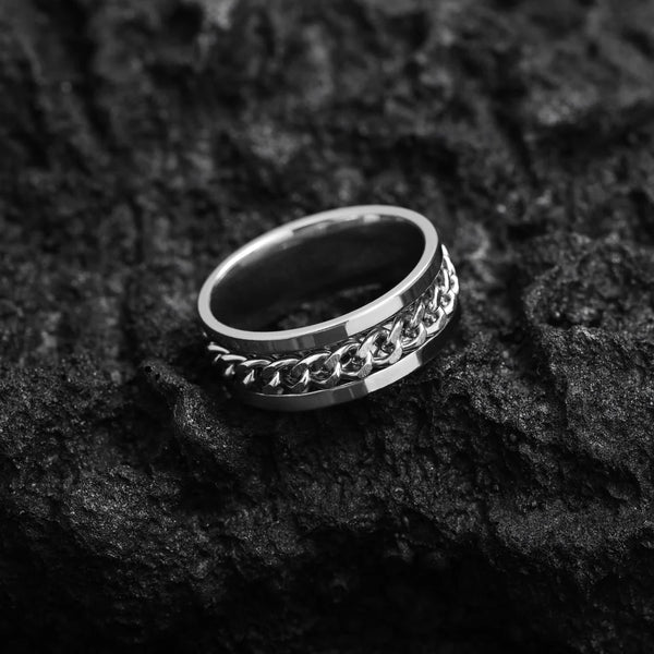 Panzerkette Cuban Link Design Freundschaftsringe Ring unisex Größe 6-13 aus Edelstahl