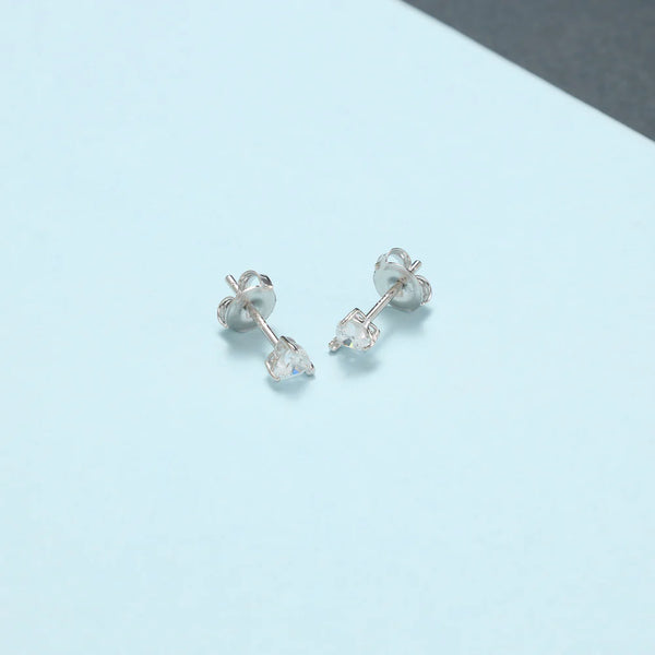 Damen Zirkonia Ohrstecker Ohrringe Herzform aus 925 Sterlingsilber