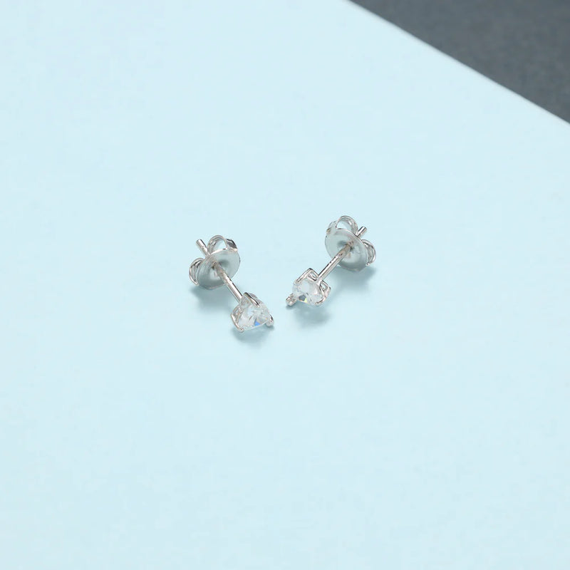 Damen Zirkonia Ohrstecker Ohrringe Herzform aus 925 Sterlingsilber