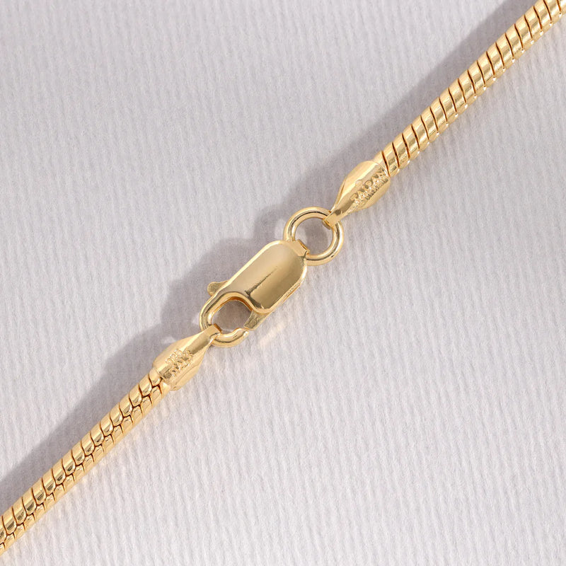 2,4mm Schlangenkette - 925 Silber vergoldet