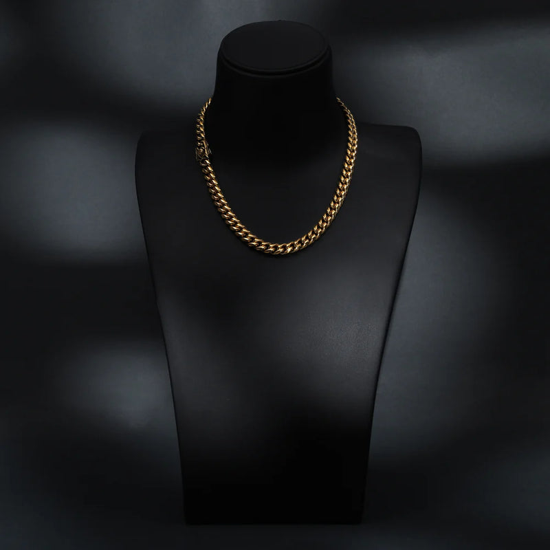 10mm Miami Cuban link made of stainless steel 18K gold plated