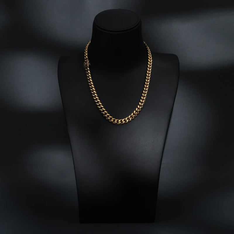 10mm Miami Cuban link made of stainless steel 18K gold plated