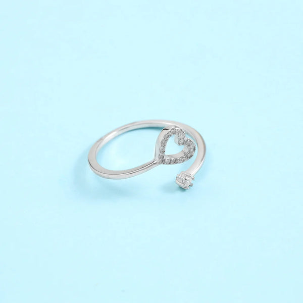 Damen Silberring Herz Zirkonia Motiv aus 925 Sterlingsilber