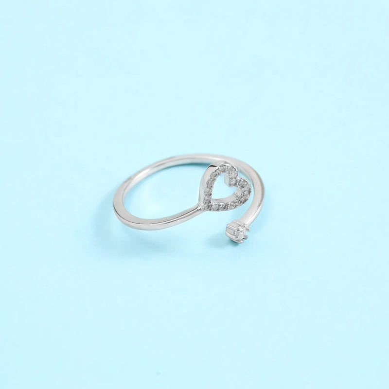 Damen Silberring Herz Zirkonia Motiv aus 925 Sterlingsilber
