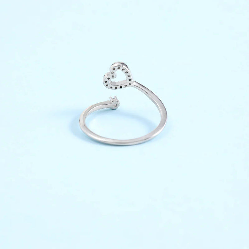 Damen Silberring Herz Zirkonia Motiv aus 925 Sterlingsilber