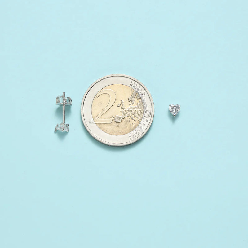 Damen Zirkonia Ohrstecker Ohrringe Herzform aus 925 Sterlingsilber
