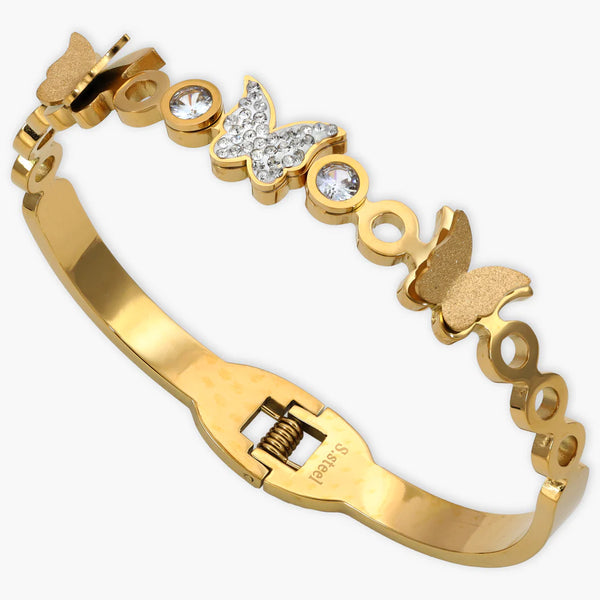 10mm Damen Armreifen Armband Schmetterling aus Edelstahl 18K Vergoldet