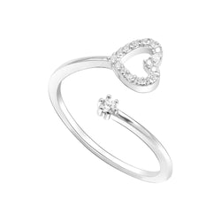 Damen Silberring Herz Zirkonia Motiv aus 925 Sterlingsilber