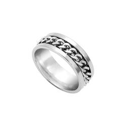 Panzerkette Cuban Link Design Freundschaftsringe Ring unisex Größe 6-13 aus Edelstahl