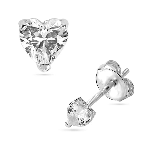 Damen Zirkonia Ohrstecker Ohrringe Herzform aus 925 Sterlingsilber